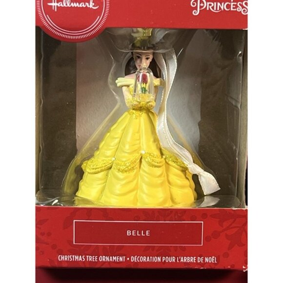 Set Of 4 Hallmark 2020 2 Cinderella & 2 Belle Disney Princess Ornaments LIKE NEW - Picture 4 of 11